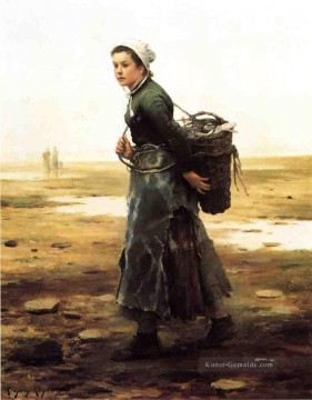  Knight Malerei - The Oyster Gatherer Landfrau Daniel Ridgway Knight
